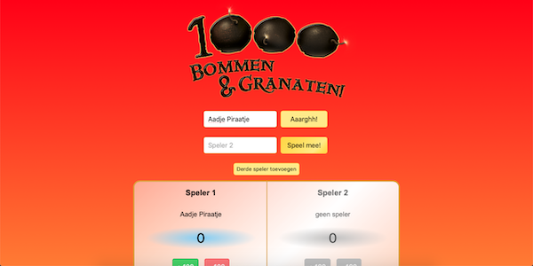 Screenshot van de 1000 Bommen & Granaten website