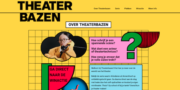 Screenshot van de Theaterbazen website