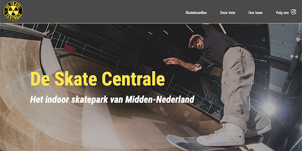 Screenshot van de Skate Centrale website